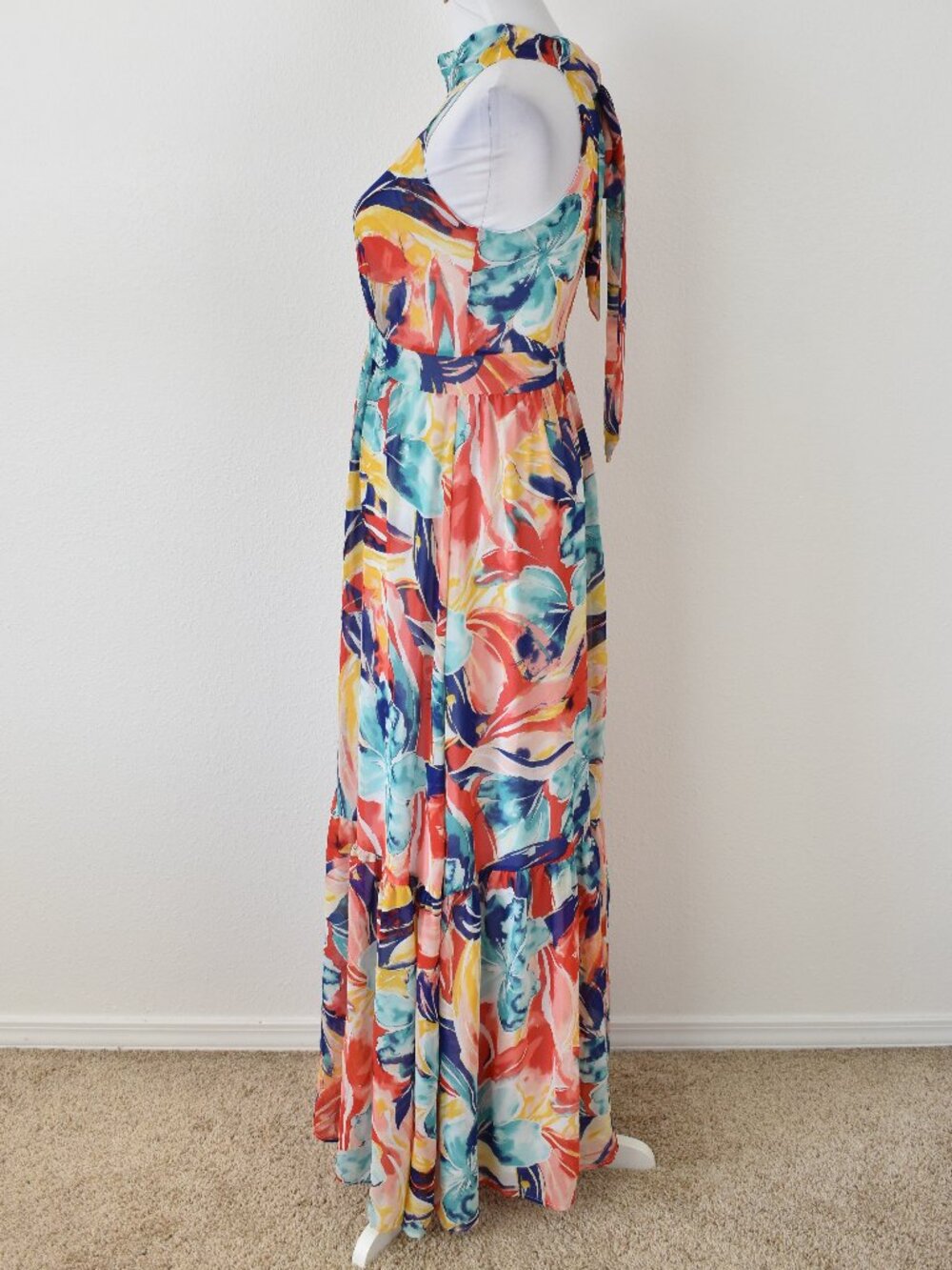 Tahari Arthur S Levine Chiffon Floral Maxi Dress - 4 - Picture 6 of 11